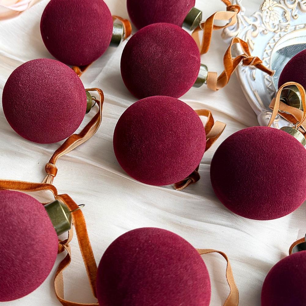 For Velvet Christmas Ornaments Set - 12 Pcs Festive Decor For Holiday Cheer Christmas Tree Ornaments