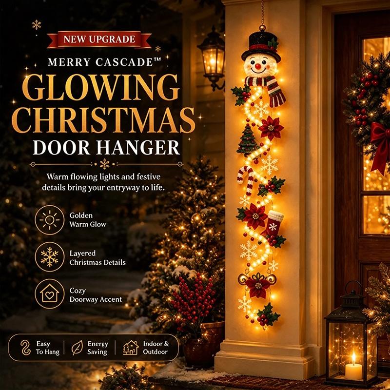 Leuchtender Weihnachts-Türhänger Spiralstil Anhänger mit Glocke Schneeflocken-Dekor Für Weihnachten 2026 Hausgarten Aufhängung Fensterdekor Geschenk