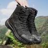 Fashion Comfy Male Desert Ankle Boots Casual Leather Mens Mid-Calf Boots Outdoor Non-Slip Walking Shoes Stylish Motorcycle Boots Botas