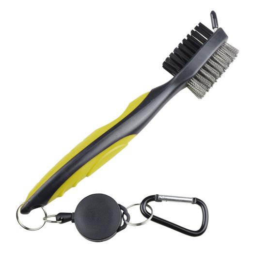 Golf Club Cleaning Brush with Carabiner Nylon Bristles Design Reusable Portable Golf Equipment Brush Cleaning Tool