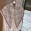 Spring and Autumn Premium Triangle Scarf Double Layer Satin Korean Edition Small Shawl Silky Smooth Foreign Style Neck Protection Silk Scarf Scarf
