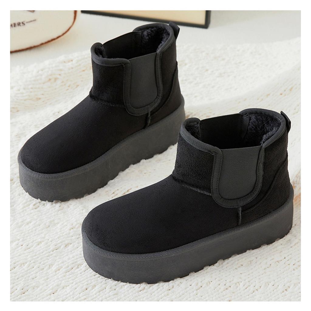 Women's Snow Boots with Winter Fleece and Thick Cotton Shoes, Women's Boots with Cold Insulation and Warm Cotton Boots, Thick Soled Boots