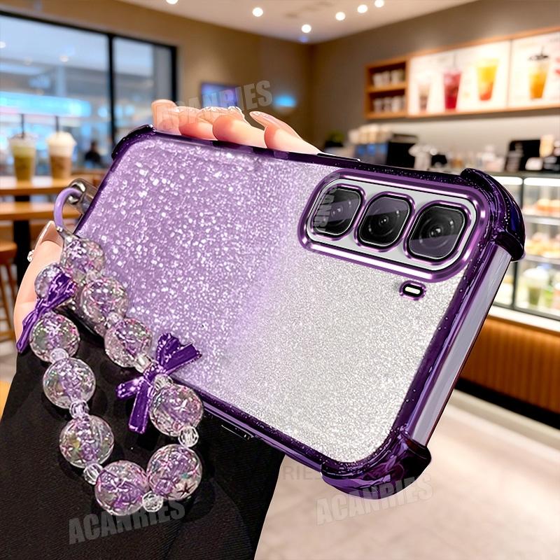 Luxury Star Lanyard Wrist Strap Plating Glitter Shockproof Silicone Case For Infinix Hot 50 60 Pro Plus 4g 40 30 50i Back Cover