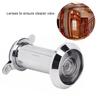 200 Degree Wide Angle Door Peephole Viewer, Metal Housing, Easy Installation, Silver Tone, Adjustable Threaded Tube