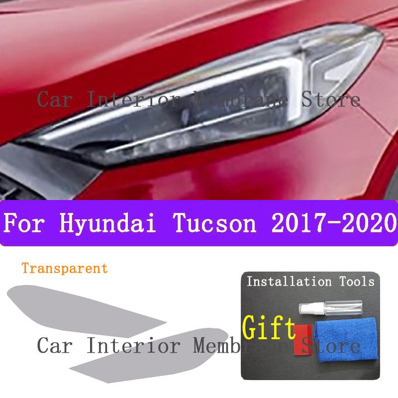 HYUNDAI TUCSON 2017- için TPU Araç Dış Far Çizilmez Koruyucu Film Farlar Tamir Etiket Aksesuarları Modifikasyon