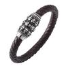 Men's Retro Skull Leather Bracelet with Magnetic Buckle