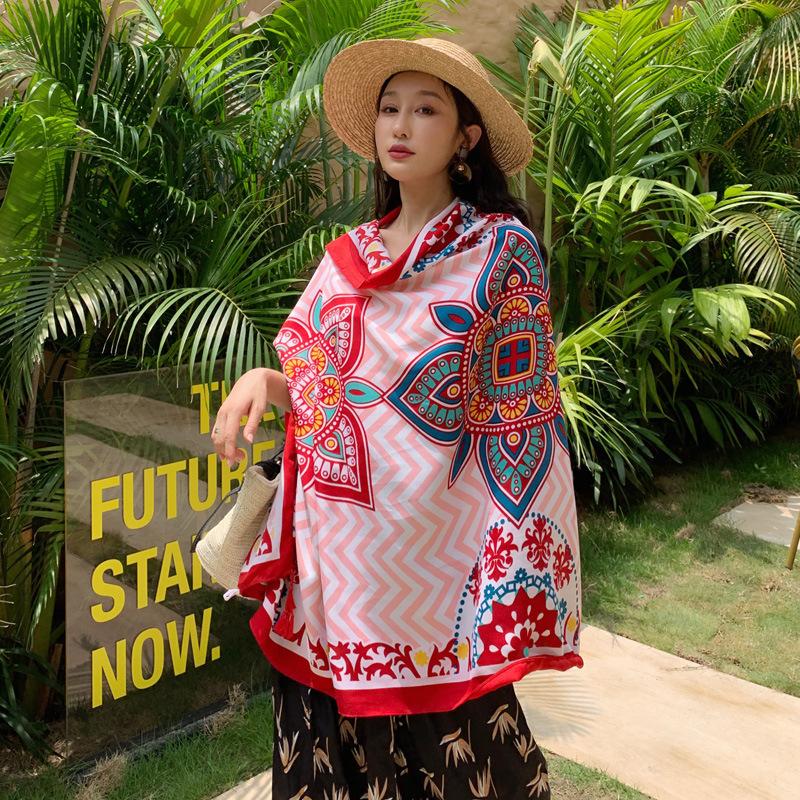 Frauen Schal MODERNE NEUE SAGA Sommer Strand Schal Wraps Gedruckt Stolen Weibliche Dünne Schals Capes Tippet