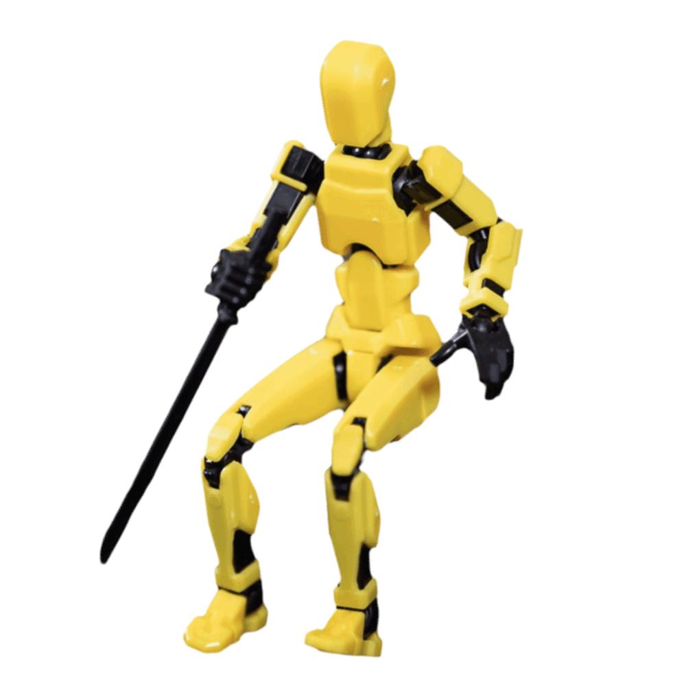 Multi Joint Mobile Multi-Jointed Robot Poseable Model 3D Printed Mannequin  Collectible Display жёлтый