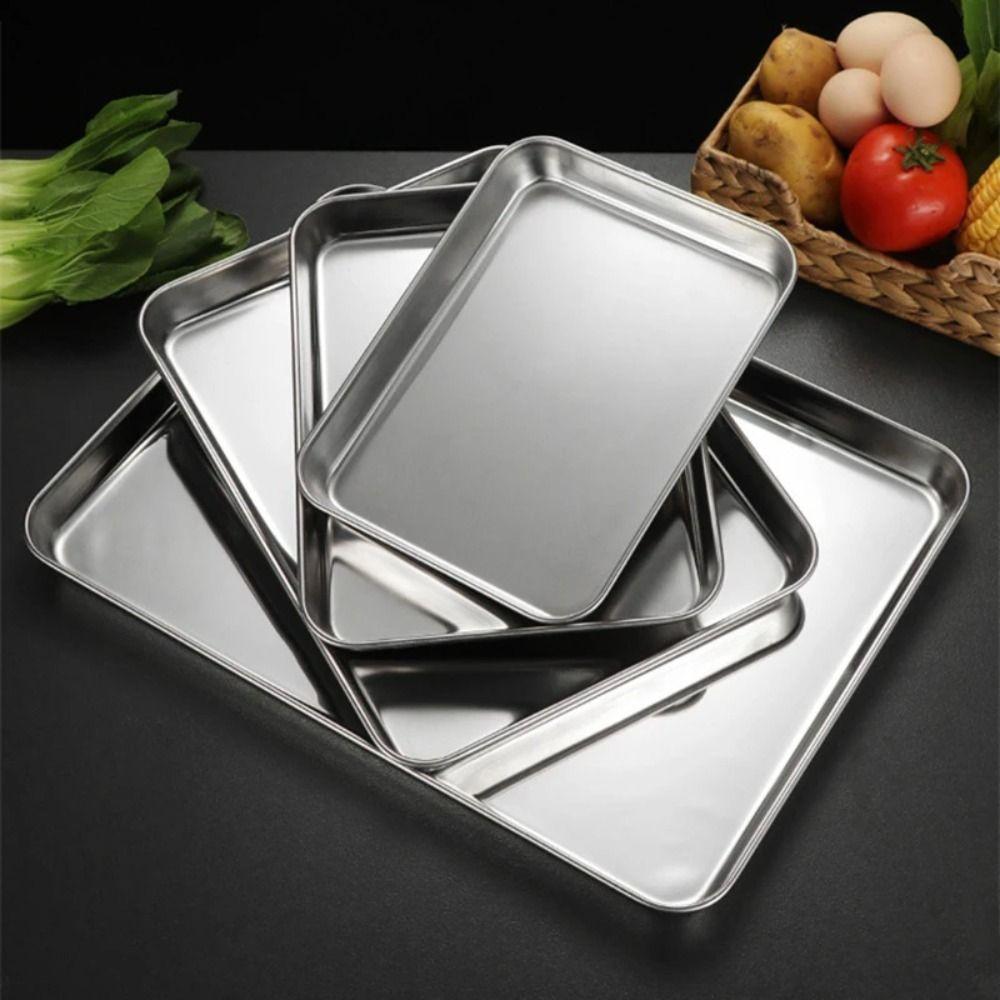 Removable Stainless Steel Baking Pan Non-Stick Oven Rack Portable BBQ Tray  for Cooking Roasting
