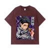 275 GSM Washed T-shirts 100% Cotton Jujutsu Kaisen V53 Yuta Print Unisex Heavy Cotton T Shirt