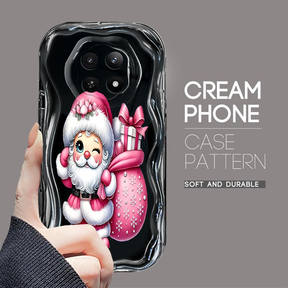 Cartoon Pattern Cream Texture Casing Wavy Edge Soft Silicone Cover Phone Case for OPPO Reno Realme OnePlus Vivo
