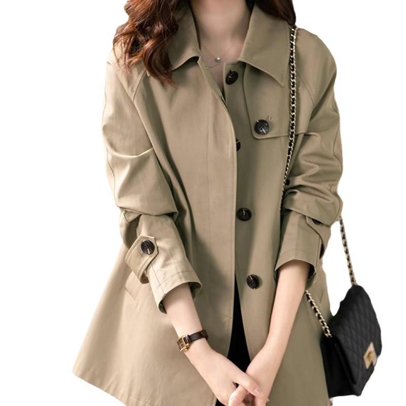 Short trench coat textured coat spring fashion high sense spring and autumn women's clothing autumn women's