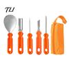 Halloween Kindergarten Craft Tools Pumpkin Carving Kit, Stainless Steel Blades And Anti-slip Fruit Vegetable Set Handles Cutters, Manual DIY