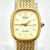 Used [Good Condition/New Battery] SEIKO Exceline Ladies Watch Gold Square 1221-5410 435056