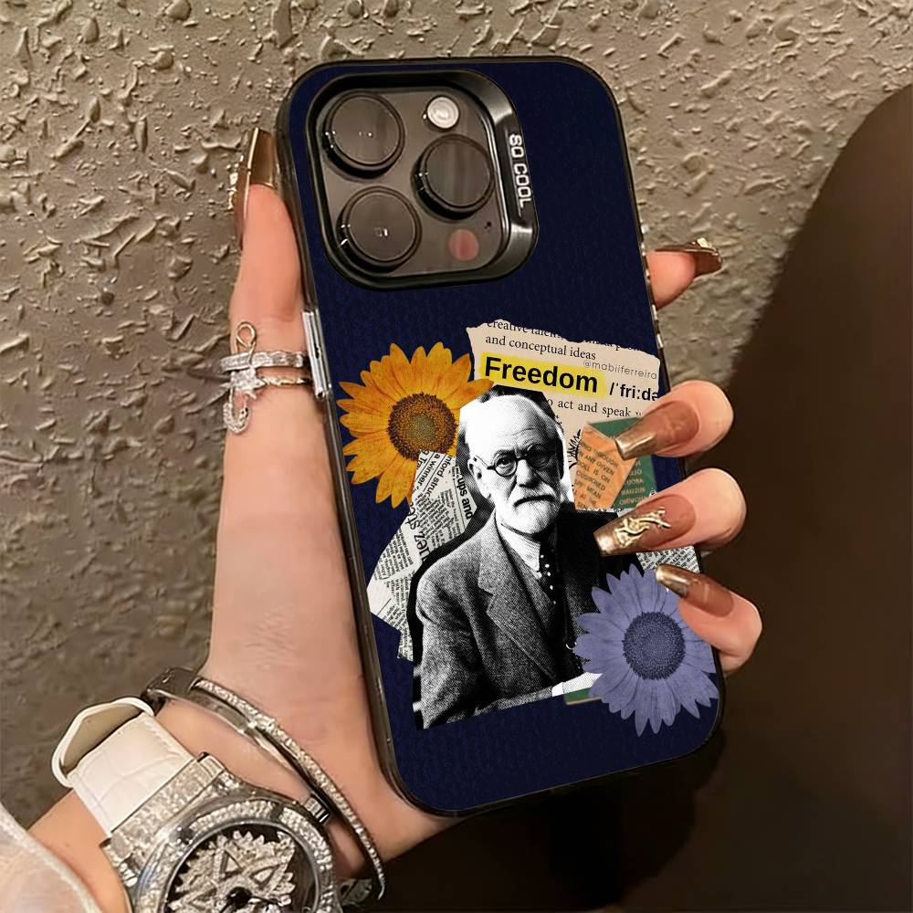 

Sigmund Freud Psychoanalysis Phone Case For iPhone 17,16,15,14,13,12,11 Plus,Pro Max,XS,Colorful Silver Phone case Funda Cover iPhone16