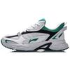 Li Ning Patchwork Cushioning Slip Resistant Low top Running Shoes Men's White Green ARLQ009-2