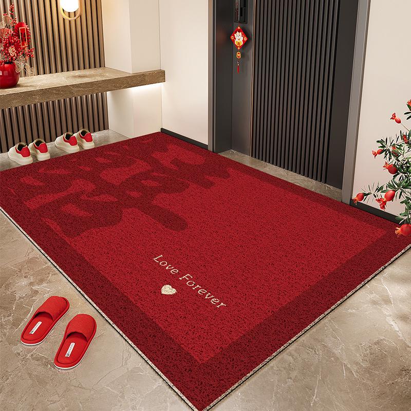 Festive Silk Loop Non-Slip Doormat: Dirt-Resistant, Easy-Clean, Cut-to-Fit Indoor Entryway Mat
