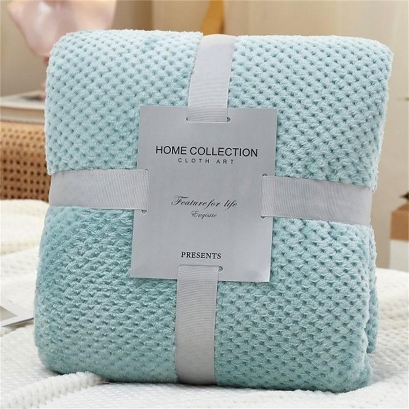 Pineapple Plaid Winter Flannel Blanket - Thick Coral Fleece Throw for Office, Air Conditioning, and Plush Nap Comfort