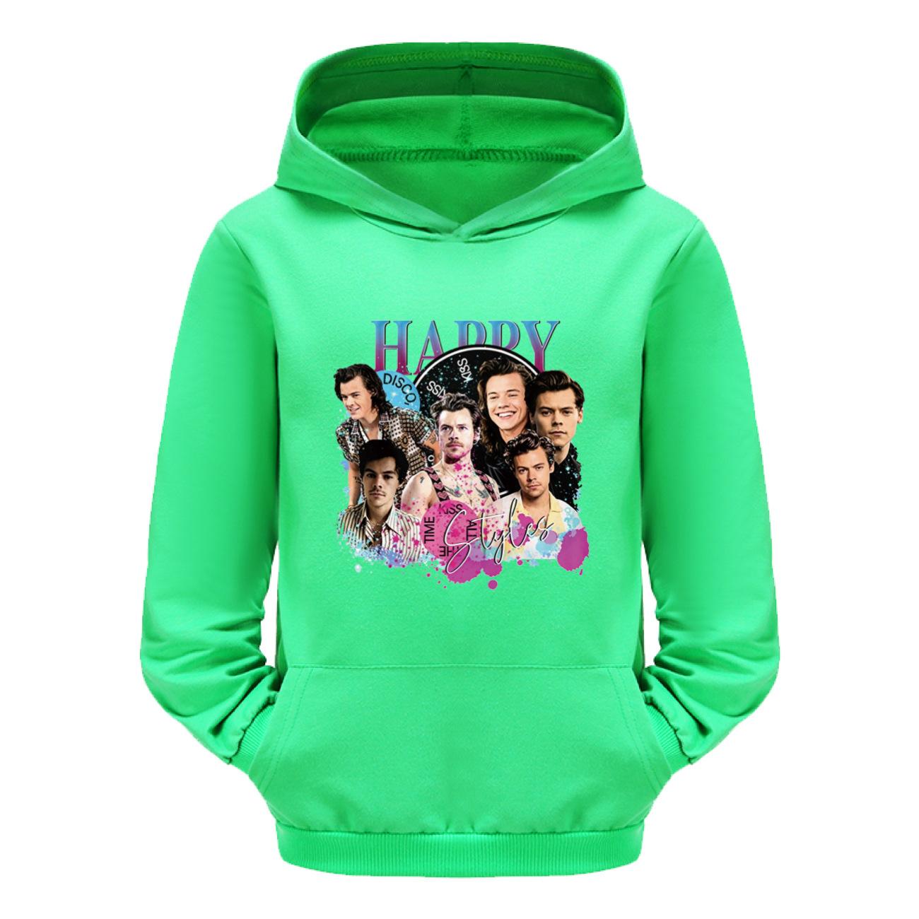 Harry Styles Kiss All The Time Album Pocket Hoodie Kids Cartoon Jumper Toddler Girls Vintage Harry Clothes Baby Boys Long Sleeve Sweatshirts 110cm