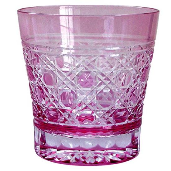 

Tajima Glass Octagonal Kagome Pattern Old Gold Red