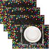 Letjolt Birthday Party Placemat Set of 4 Happy Birthday Table Mats Brith Day Party Sign Polka Dots Table Decoration, Black