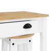 5 Piece Bar Set White Solid Pine Wood