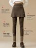 Plus-Size Micro-Flare Skirted Leggings for Women - Warm, Thick, Velvet Base Layer for Spring & Autumn