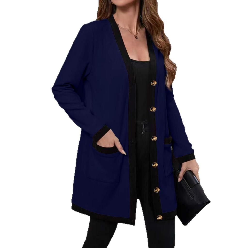 2025 Women's Fashion Color Block Patchwork Single-Breasted Top