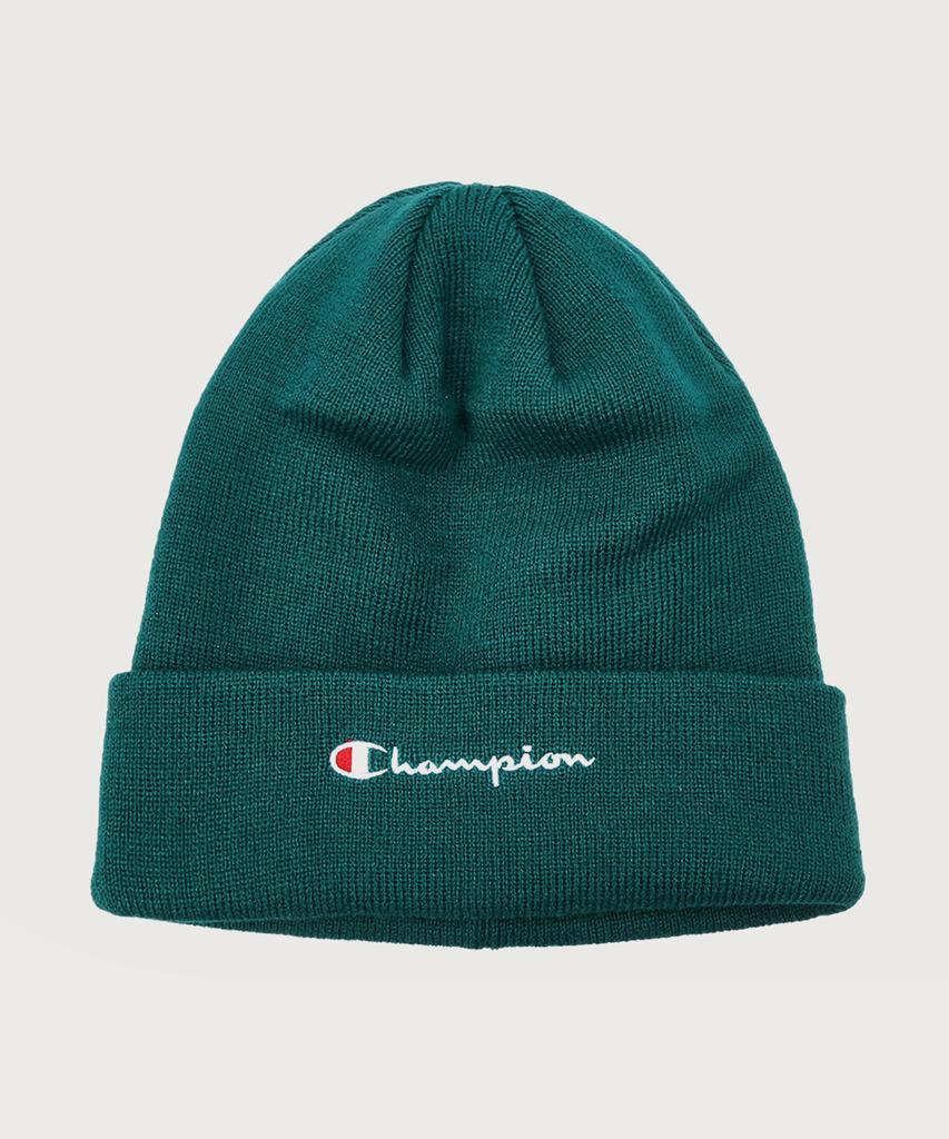 CHAMPION Script Logo Cuff Beanie Dark Green