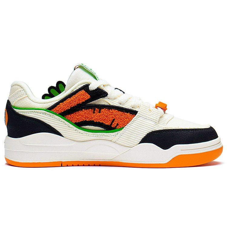 Li Ning Yuebai Carrot Slip Resistant Abrasion Resistant Low Top Skateboard Shoes Women's White Black Orange AGCS427-10
