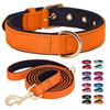 Soft Padded Dog Collar Leash Set Waterproof Dog Necklace Durable Nylon Pet Collars With Lead For Small Medium Large Dogs Pug