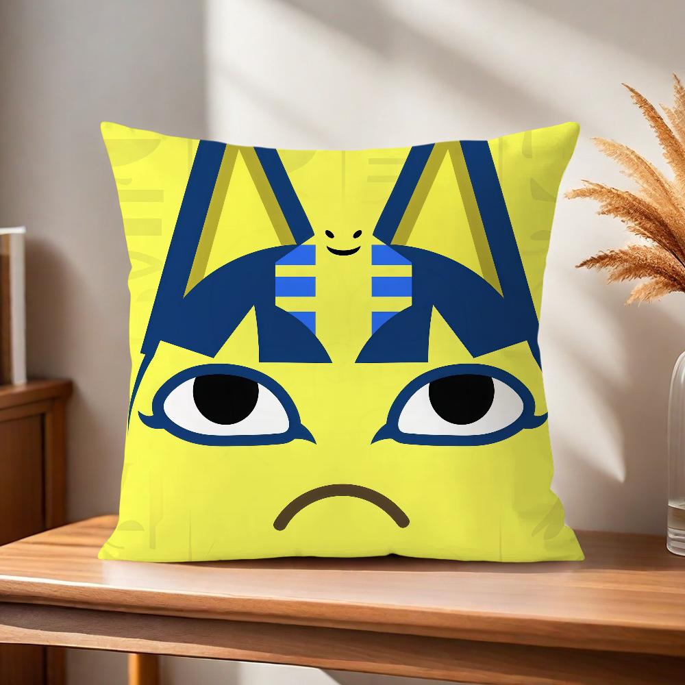 Zone Comfortable Soft Pillow C-Crossing Case Animal for Sofa Living Ankha Room Home Office Decor Protective Covers GAME S-snooty