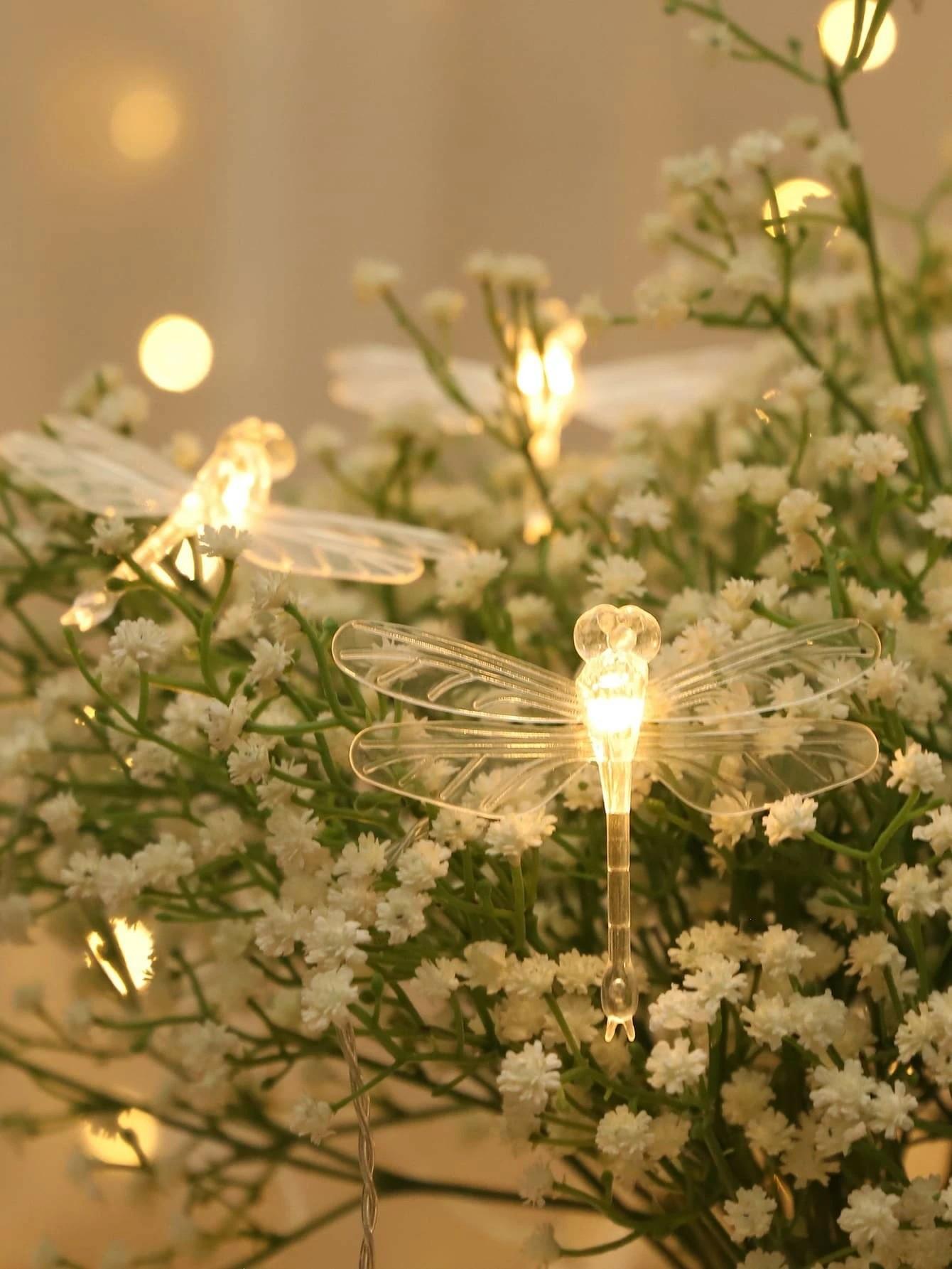 LED Decorative Butterfly & Dragonfly String Lights for Indoor/Outdoor Festivals 1m 10 Lights