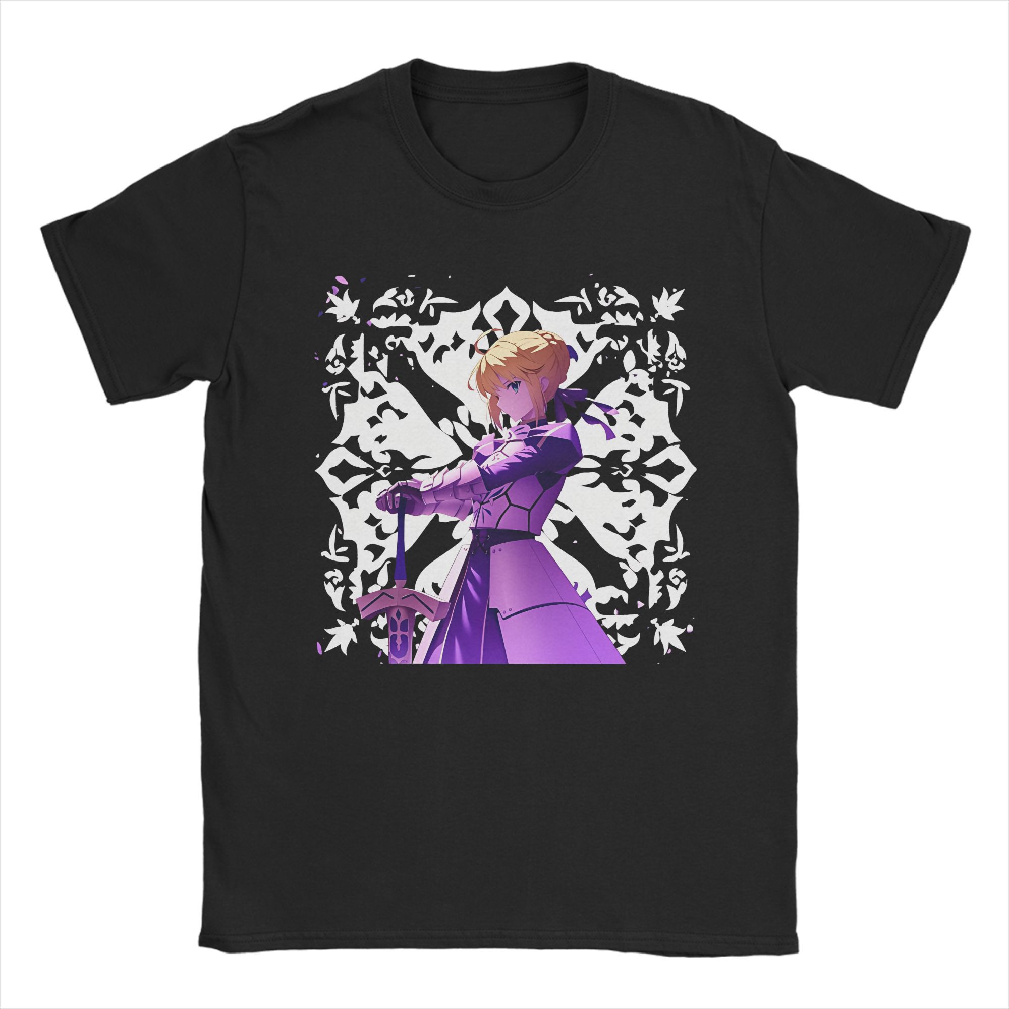 

Fate Stay Night Saber Excalibur Noble Phantasm Tshirt Unisex 100%Cotton Tops Harajuku Crewneck Short Sleeve 4XL