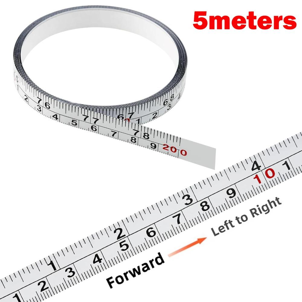 Self-Adhesive Metal Tape Measure Imperial and Metric Scales Left-Right Reading Ruler  Woodworking