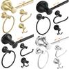 Black Bathroom Hardware Chrome Solid Brass Bath Sets Retractable Towel Bar Paper Rack Towel Ring Double Hooks Brushed Gold