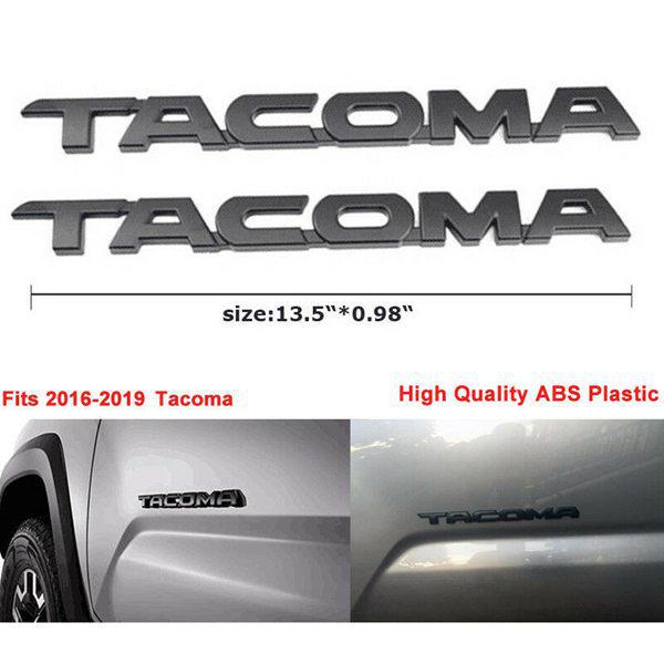 4-Piece Frosted Black ABS Door & Fender Letter Decals for Pickup Trucks