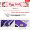Happy Birthday Floral Banner, Floral Design Large Yard Display, Polyester Outdoor Birthday Anniversary Decoration