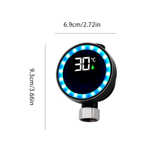 Thermomètre de douche avec affichage numérique LED, Moniteur de température de salle de bain étanche pour pommeau de douche, Robinet et Baignoire