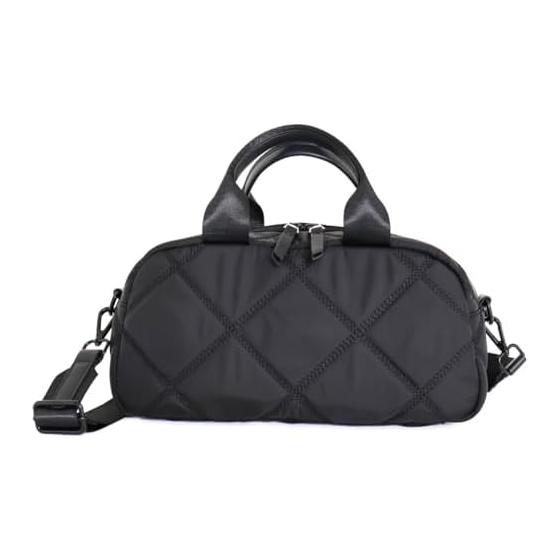 Grande Grace Lightweight Boston Bag Horizontal Shoulder Bag Black