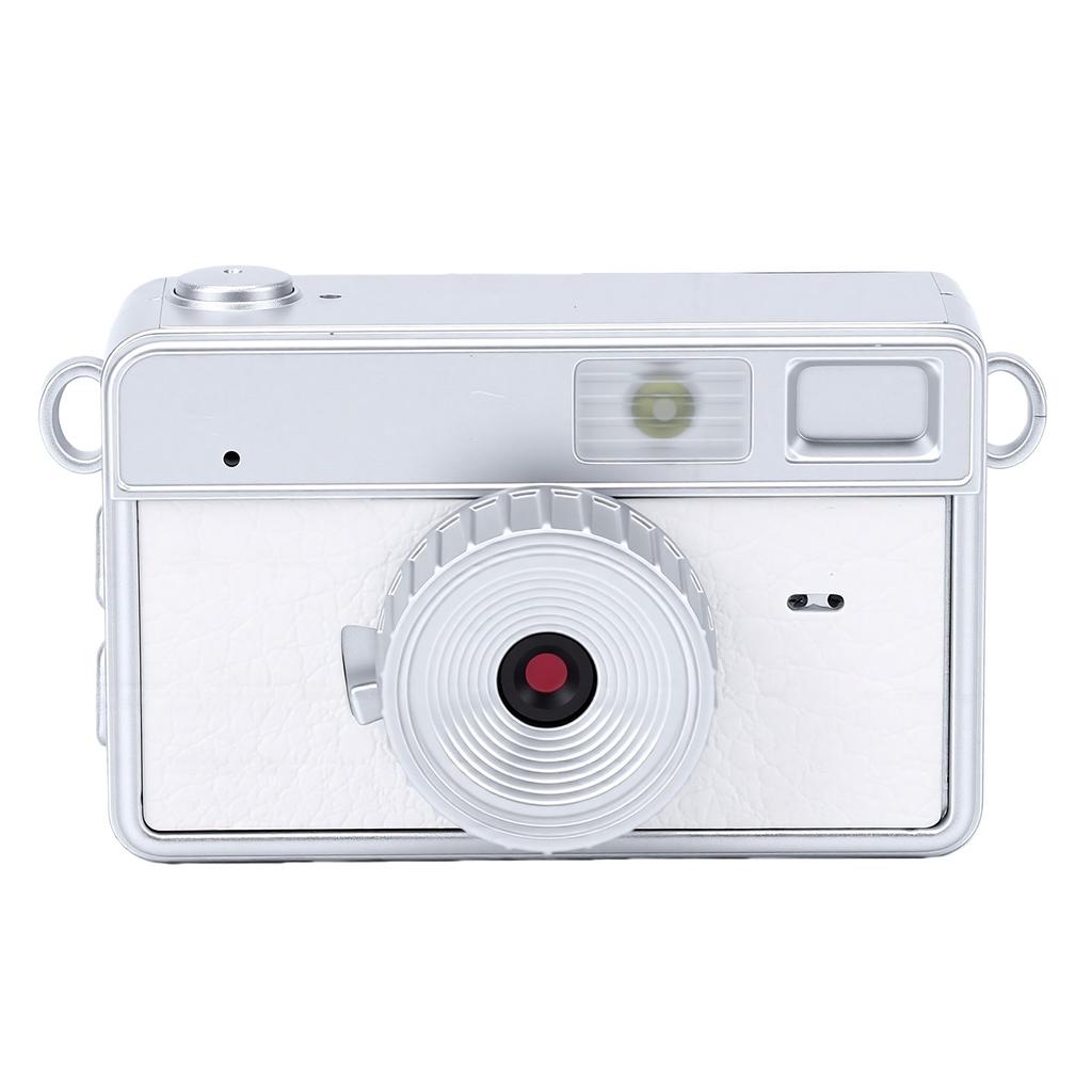 Keychain Camera 1080P HD Tiny Retro Digital Camera with LED Light Filters for Teenagers Adults Photography Travel White