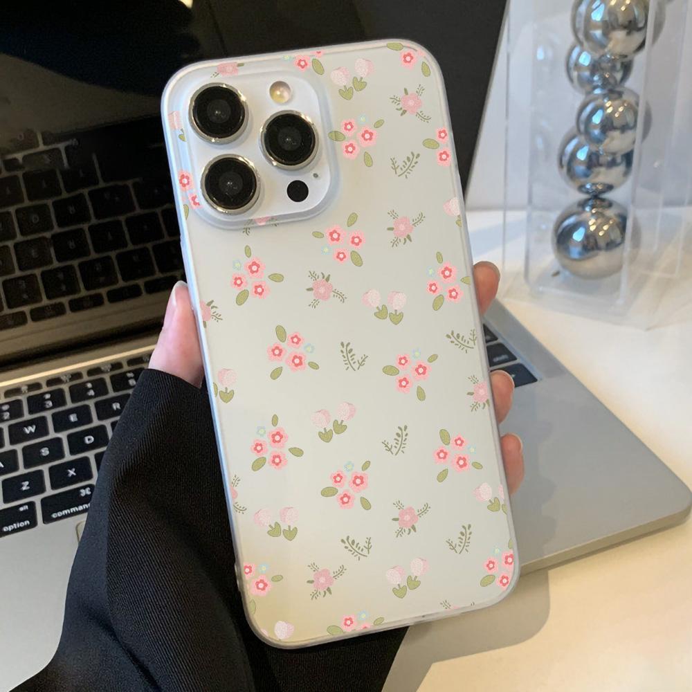 Mobile Phone Cases for iPhone 11 13 15 Pro Max 12 14 Pro Max Case iPhone 16 15 Plus 13 Pro 12 Frosted Texture Painted Cartoon Flowers
