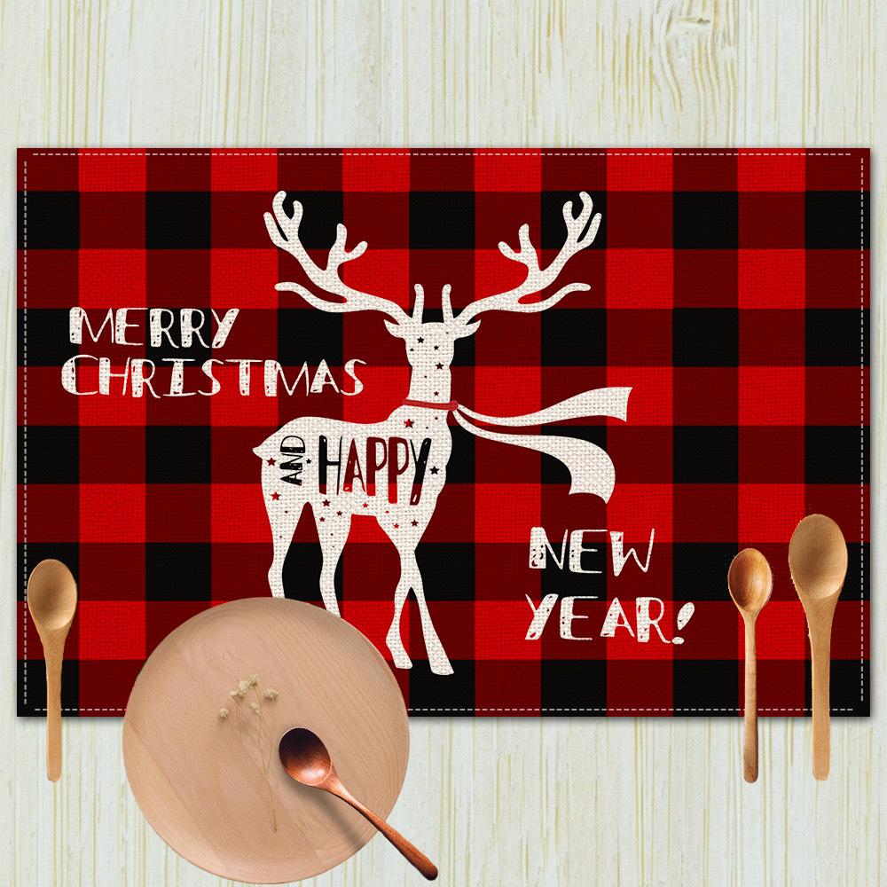 Christmas Table Mats Holiday Dining Placemats for Xmas Table Decor Snowflake Table Runner Waterproof Festive Accessories