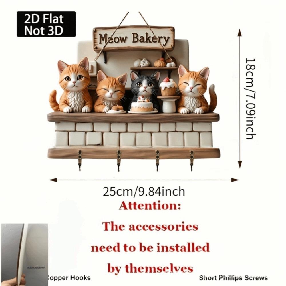 Wood House Key Holder 2D Flat Wall Key Rack New Decorative Key Hanger  Living Room Decor