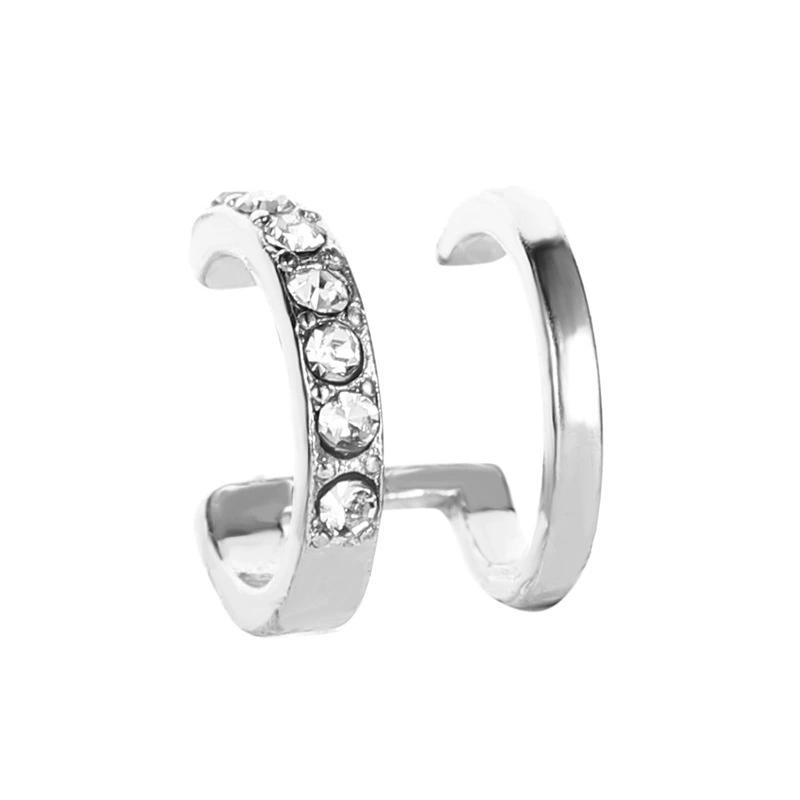 Four Pointed Star Clip Zircon Earrings Suitable Women Without Ear Holes Jewelry Ear Bones Clip Men Luxury Trendy Ear Accessories
