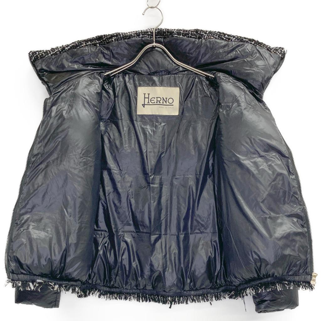 Herno [Domestic Regular] PI001513D SOHO Tweed X Nylon Down Jacket 40 blackUsed