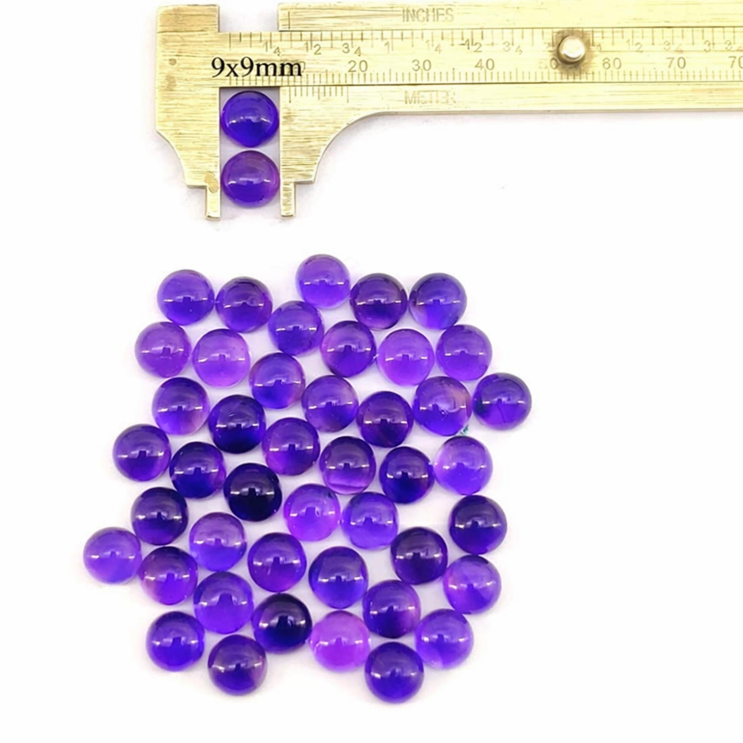 9x9mm Round Amethyst Cabochon Lot, Natural Purple Amethyst Gemstones, Polished Cabochons for Jewelry Making 1 Piece фиолетовый