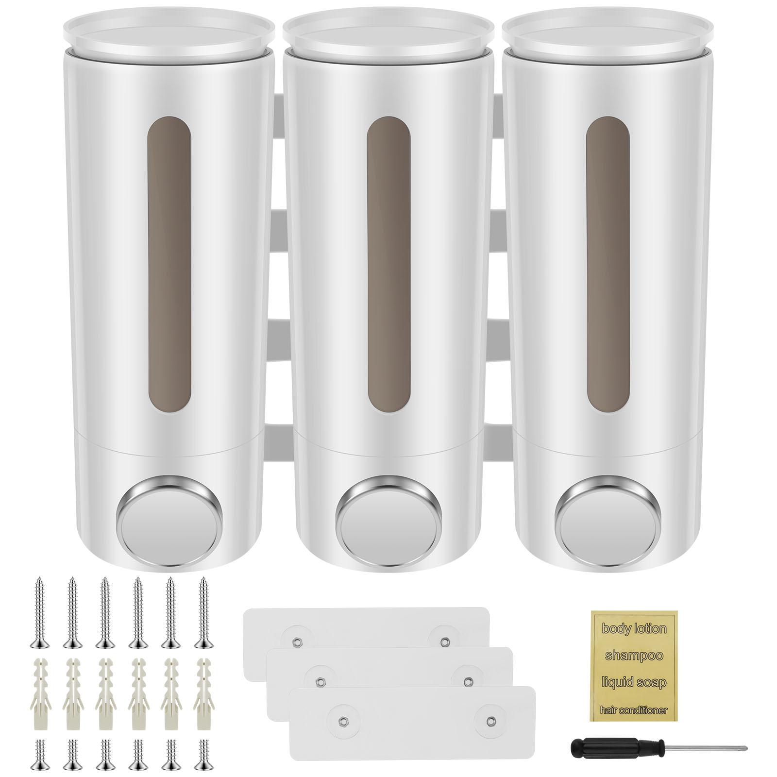 

1.5L 3 Heads Manual Soap Dispenser Wall Mounted Bathroom Liquid Washing Hand Home Hotel Shower Gel Shampoo Liquid Soap Dispenser