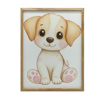 Poster Cute Puppy In White Poster Cute Puppy In White, 50X70 Cm, Unframed, Premium Canvas On Stretcher