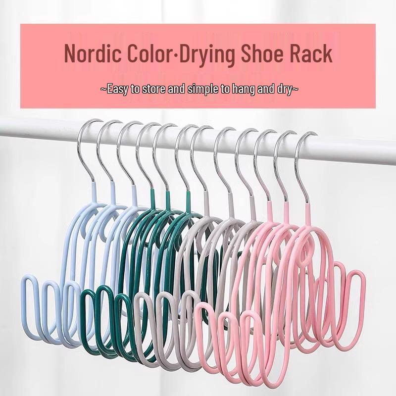 Two-Piece Balcony Shoe Drying Rack & Hanger